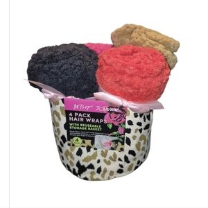 Betsey Johnson Hair Wrap Set with Leopard Basket